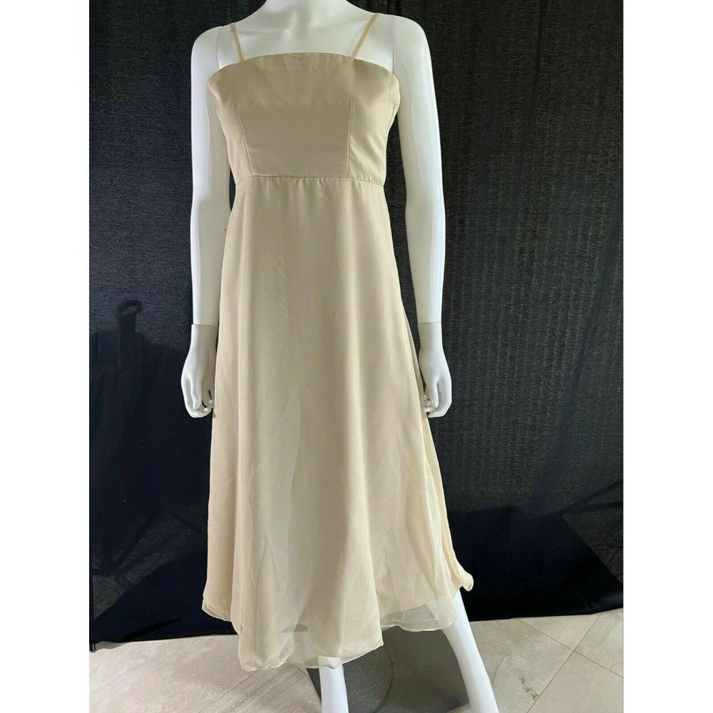 Impression Bridal Women's Dress Bridesmaid Beige Sleeveless Size 10